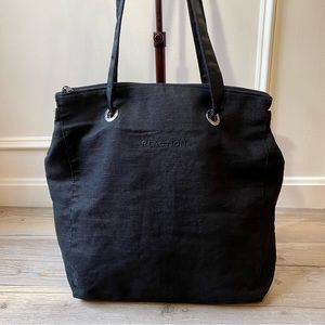 Linen Kenneth Cole Reaction Black Tote Bag with Top Zip